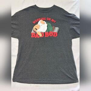 Family Guy Working on My Dad Bod Graphic Tee Sz XL P2P 24–30 Women’s 2X